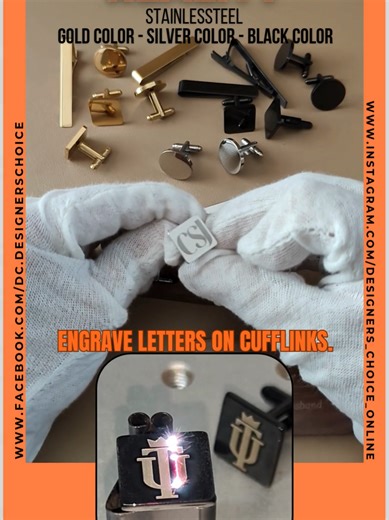 Custom Engraved Cufflinks and Tie Clips Gift Set