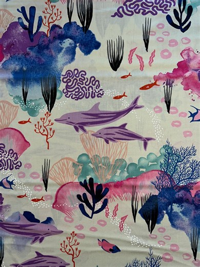 Florida Nautical Fish Tropical Beach Ocean Dolphin Cotton Fabric, Ruby Star, Moda Fabrics 1 Yard or More - Etsy