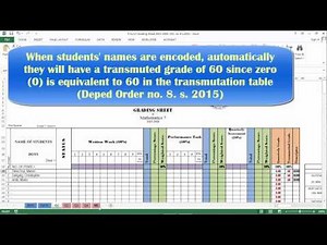 K 12 Grading Sheet Based on DepED order no 8 s 2015