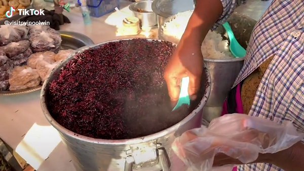 Sticky rice in Burmese Style 😍#myanmarfood