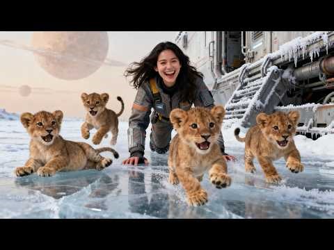 The Human Slipped on Ice — The Predator Cub Tried to Copy Her Fall and Ended Up Sliding for Fun |HFY