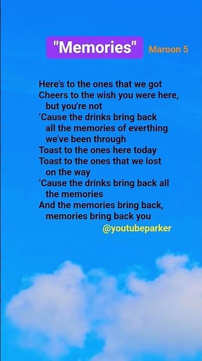 Memories Lyrics ~ Maroon 5 🌟 #lyrics #music #song #relationship #love #english #parkstv