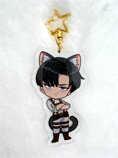 Levi Ackerman Grumpy Cat Double Sided Acrylic Keychain AOT Attack on Titan Art - Etsy Australia