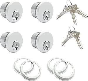 elox Storefront Zinc Mortise Cylinders for Adams Rite Commercial Storefront Door Lock 2 Pairs of KA (aka: Key Aliked or Matching Keys) Packed in Aluminum Finish - Amazon.com