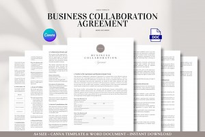 Business Collaboration Agreement Contract Template for Partnerships, Joint Projects, and Co-branding Deals | Editable in Word & Canva - Etsy