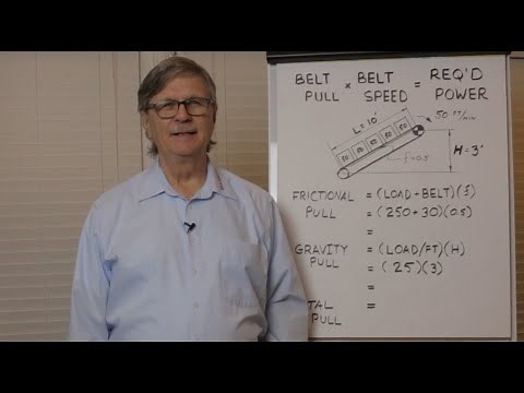 Belt Pull and Power for Inclined Conveyors