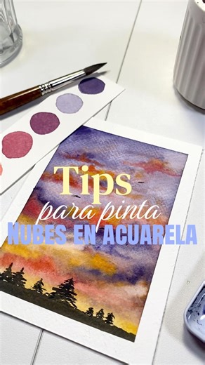 Nubes acuarela #watercolorbeginner #beginnerarttips #watercolortutorial #watercolortips #acuarela