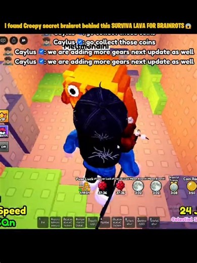 I found creepy secret brainrot behind this SURVIVA LAVA FOR BRAINROTS 😱 (@roblox)