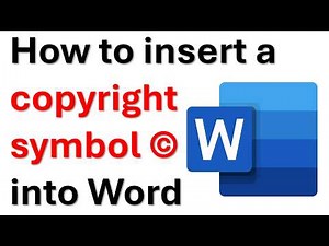 How to insert a copyright symbol ©