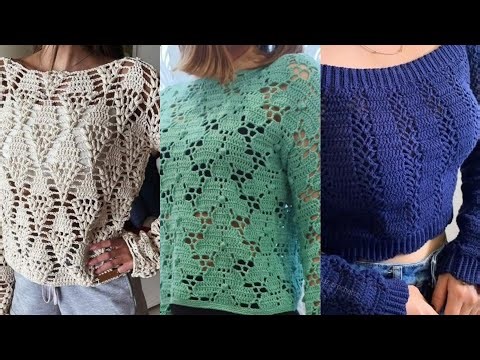 Feminine Crochet Blouse with Sophisticated Patterns and Soft Texture