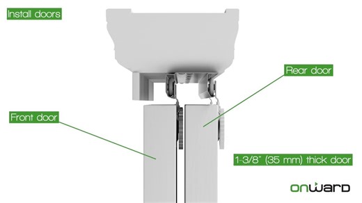 Onward 72 in. (1820 mm) Bypass Sliding 2 Door Complete Hardware Kit with Zinc Track 14672BC