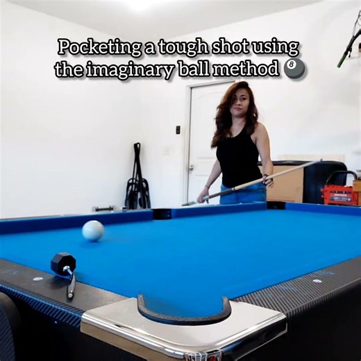 Pocketing a tough shot using the imaginary ball method.#billiards #pool #Filipinobilyarista