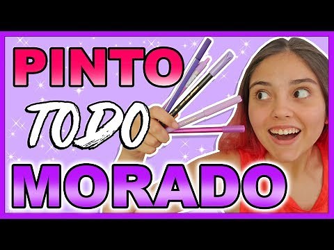 DIBUJO con TODOS mis MATERIALES de color MORADO💜 DIBUJO con TODOS mis Colores MORADOS 😱