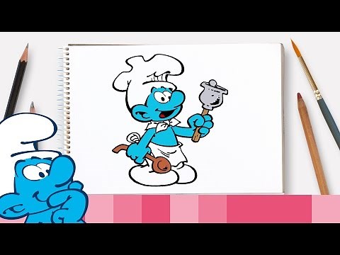 كيف ترسم سنفور أكول • السنافر