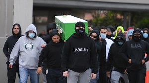 Mourners gather at Bilal Hamze's funeral