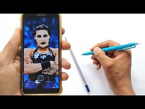 WWE Rhea Ripley drawing, Outline Tutorial