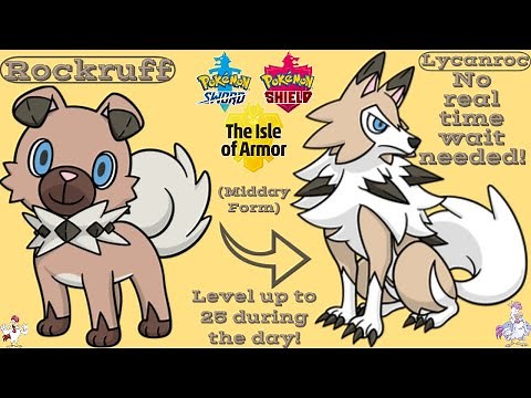 Pokémon Sword & Shield: How to Evolve Rockruff into Midday form Lycanroc! (No real time wait Needed)