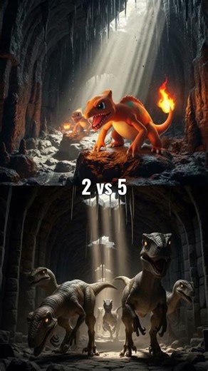 Velociraptors vs Charmeleon | #shorts #versus #velociraptor