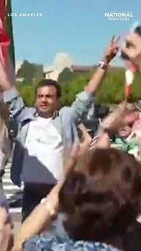 Celebrating, dancing in the streets of LA following strike on Iran