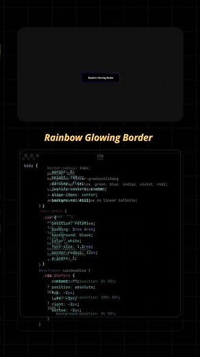 🔥 Rainbow Glowing Border Effect in HTML & CSS