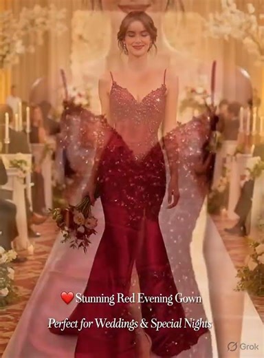 ❤️ Red Satin Evening Gown – Elegant Wedding Guest Dress 2026 #amazonfashion #reels #fashion #dress