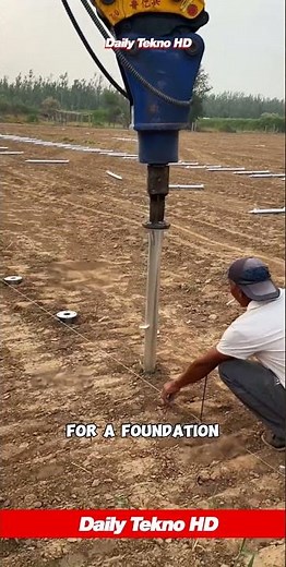 This Machine Installs Foundations in Seconds 😮 #GroundScrew