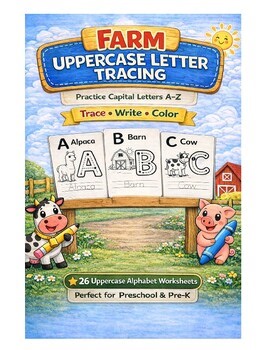 Farm Uppercase Letter Tracing A–Z | Preschool Worksheets