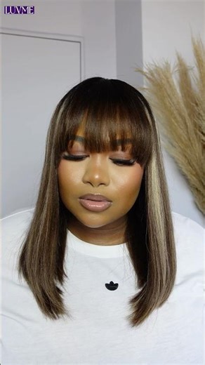 Honey Blonde Yaki Texture Highlight Bob With Bangs ft. LUVME HAIR