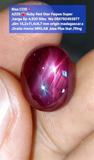 Bisa COD💥AZ29 🛑 Ruby Red Star Faqwa Super,harga Rp 4,500 Ribu Wa 085792493877,dim 14,2x11,4x6,7 mm