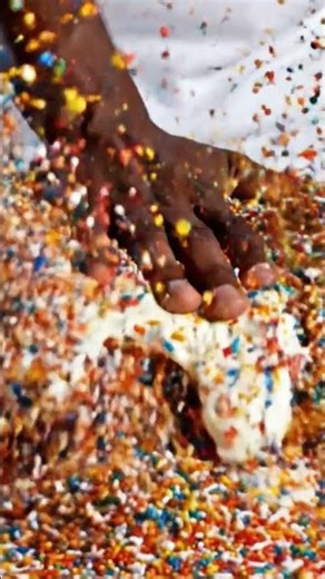 Smashing a Cake with 1 MILLION Sprinkles! 🌈🤯 #Shorts