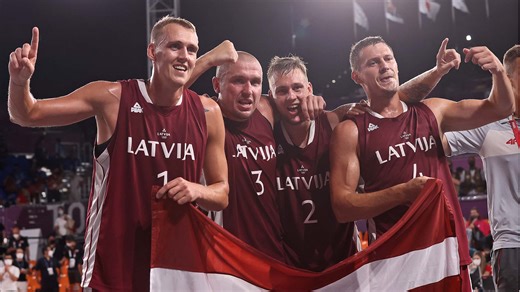 Latvia rallies to win inaugural men's 3x3 basketball gold