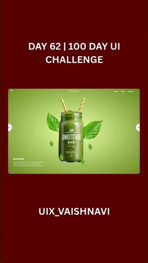 Figma Animation Tutorial – Smoothie Website design | Day 62 UI Challenge