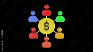 3d animation of business model 3d icon, startup set