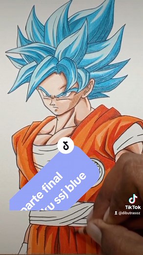 Cómo Colorear a Goku SSJ Blue Paso a Paso