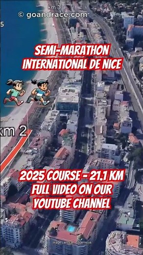 Semi-Marathon International de Nice 2025: fly over the half-marathon course! Video of the race path.