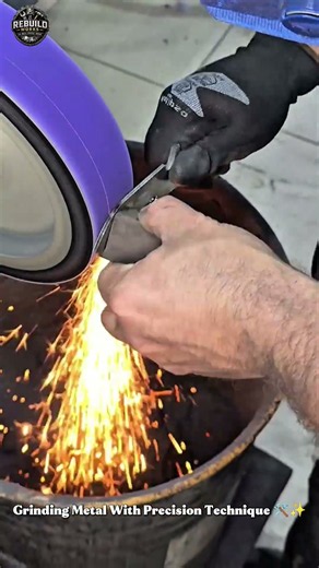 Grinding Metal With Precision Technique 🛠️✨ #GrindingWork #MetalCraft #WorkshopSkills