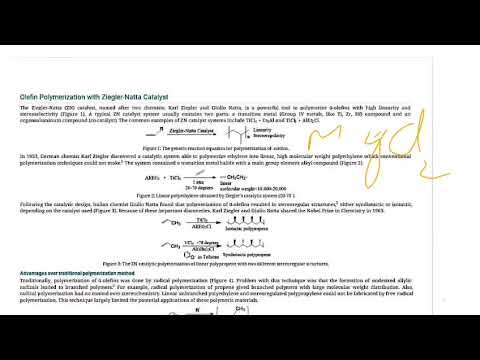 ZIEGLER NATTA CATALYST & POLYMERIZATION 