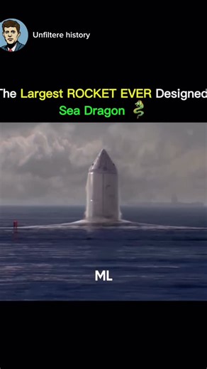 Unfiltere History on Instagram: "Imagine a rocket so massive it was designed to launch from the ocean The Sea Dragon, conceptualized in 1962, would have been the largest rocket ever built stretching 150 meters (490 ft) long and 23 meters (75 ft) wide. Designed as a two- stage, sea-launched super heavy-lift vehicle, it aimed to drastically reduce launch costs by using the ocean itself as a launch platform. Likes Led by aerospace visionary Robert Truax at Aerojet, the idea attracted interest from
