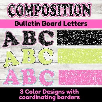 Pink Black Composition Bulletin Board Retro Letters Door Decoration Borders