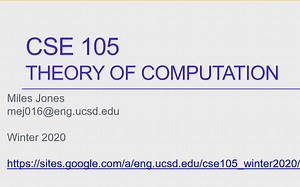UCSD - CSE 105 - Theory of Computation - LE [A00] - Winter 2020