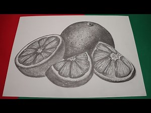 how to draw realistic orange fruit step by step