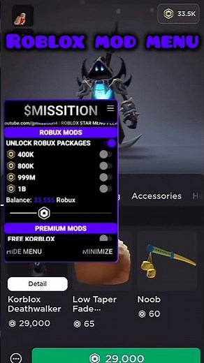 Roblox Mod Menu Spending 33K Robux By Missition, roblox mod menu 2025 free robux fixed and antiban