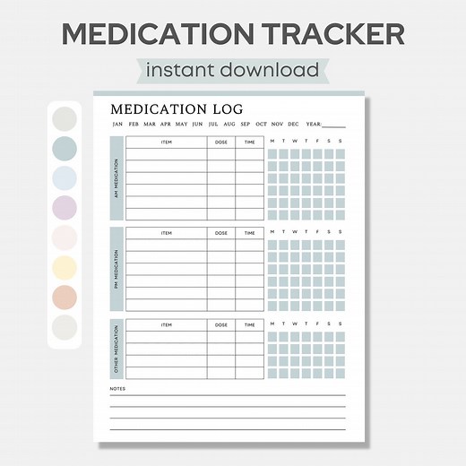 Printable Medication Log, Medicine Tracker List, Daily Medication Record, Client Medication Chart Checklist, Treatment Administration Record - Etsy