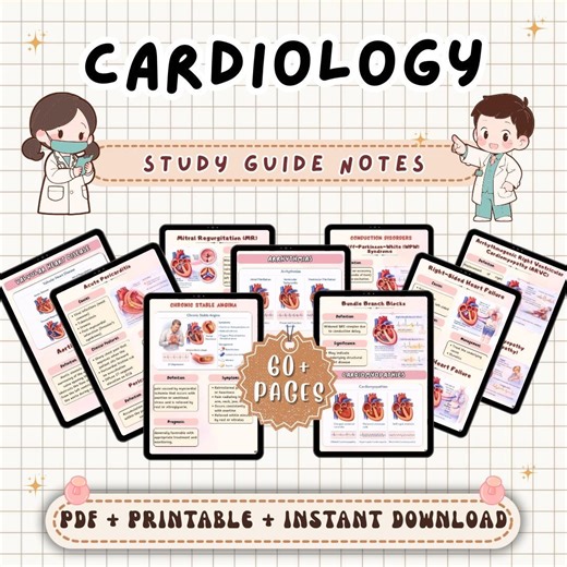 Cardiology Study Guide Notes Essential Guide for Doctors & Medical Students | Nursing Study Guide | Nurse Student Notes | NCLEX PDF Download - Etsy Canada