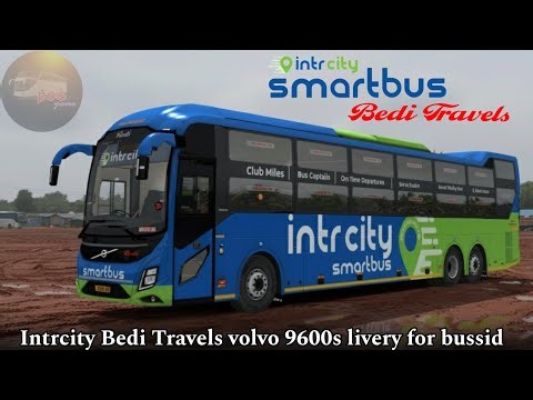 Intrcity smartbus Bedi Travels volvo 9600s livery | Volvo 9600s livery for bussid | PBS game