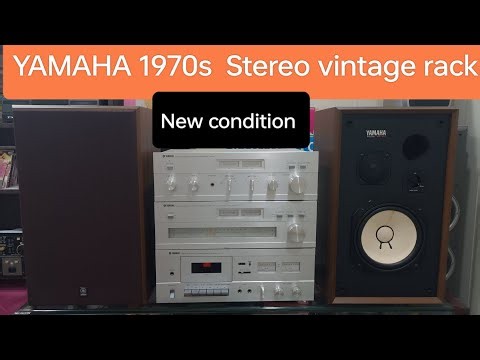 First time on Yutube YAMAHA 70s audio Rack NS 451 Speaker CA G1 Amp TC 3 stereo deck CT G1 FM tuner