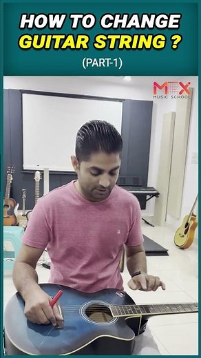 Learn how to change guitar strings easily at home! 🎸 #guitarlessons