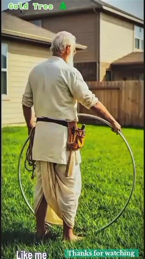 Old Man Builds a Stunning Gold Tree Craft