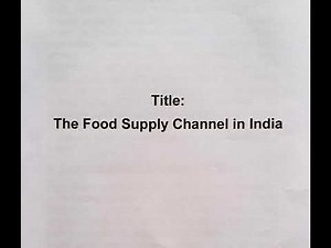 Economics Project Work #class12 #Food Supply Channel in India #economicsassignment #economics