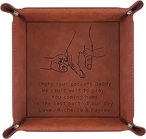 Personalized Fathers Day Dad Gifts for Husband Dad - Red - Personalized Tray for Fathers Day Dad Gifts from Daughter Son Wife Kids, Dad Birthday Gift, Husband, Step Dad, Bonus Dad, Men